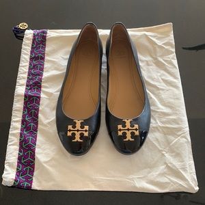 Tory Burch leather cap toe ballet flat